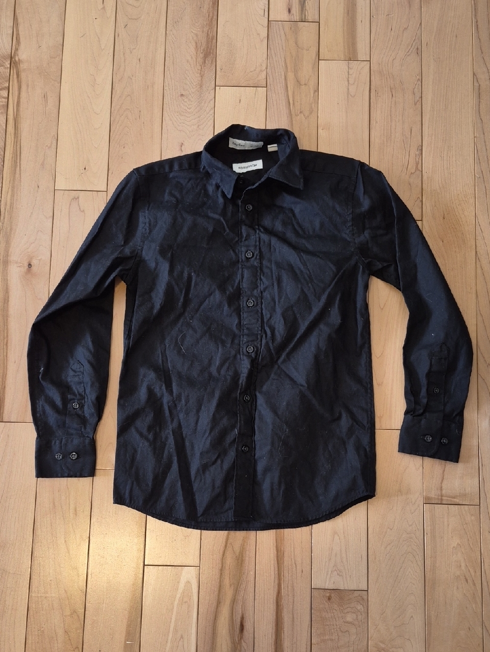 Boys Size 10 Nordstrom Black Button-Down Shirt